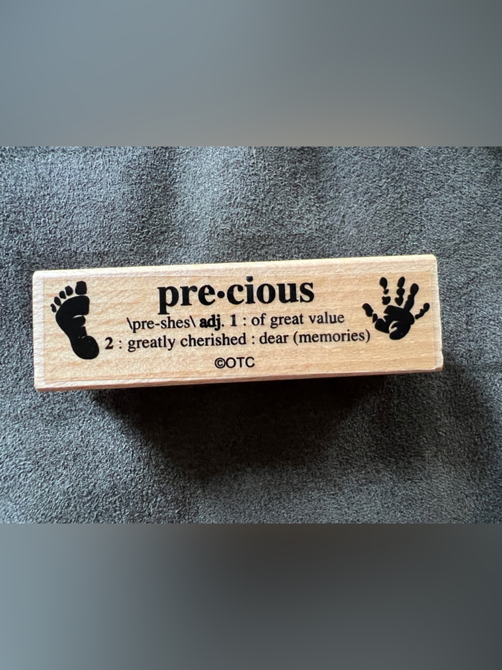 "precious" Wooden Stamp Block - Natural Wood Color